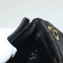 BALLY Quilted Chain Shoulder Bag Leather Black Gold Auth BA4443-19