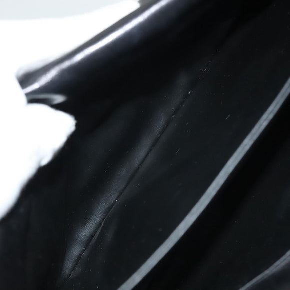 BALLY Quilted Chain Shoulder Bag Leather Black Gold Auth BA4443