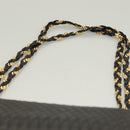 BALLY Quilted Chain Shoulder Bag Leather Black Gold Auth BA4443-8