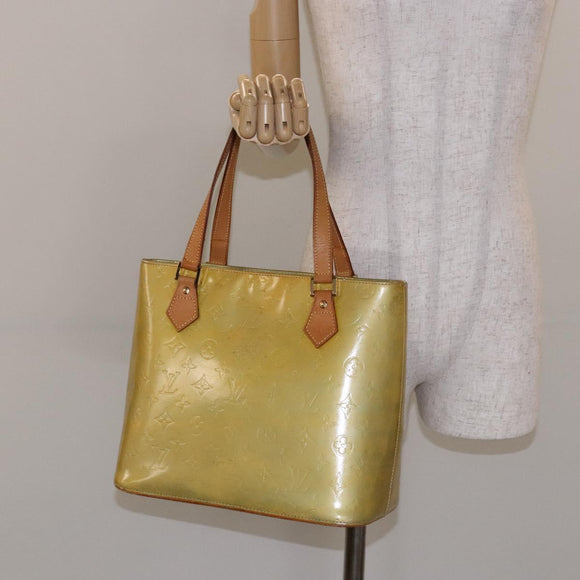 LOUIS VUITTON Monogram Vernis Houston Hand Bag Gris M91053 LV Auth BA4451