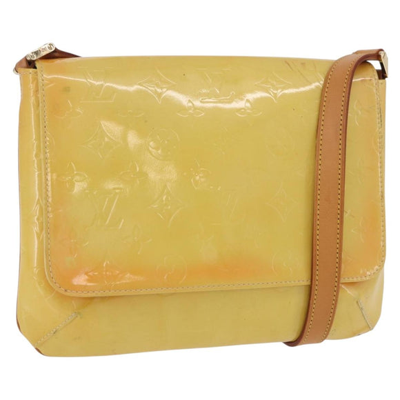 LOUIS VUITTON Monogram Vernis Thompson Street Tasche Gelb M91071 LV Auth BA4453