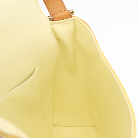 LOUIS VUITTON Monogram Vernis Thompson Street Tasche Gelb M91071 LV Auth BA4453