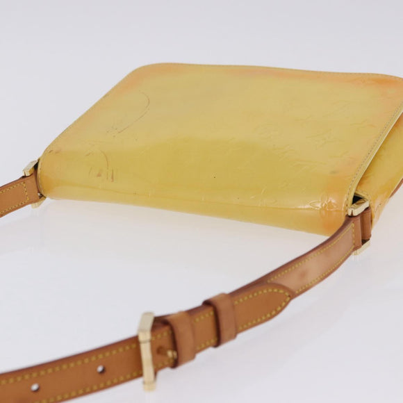 LOUIS VUITTON Monogram Vernis Thompson Street Tasche Gelb M91071 LV Auth BA4453