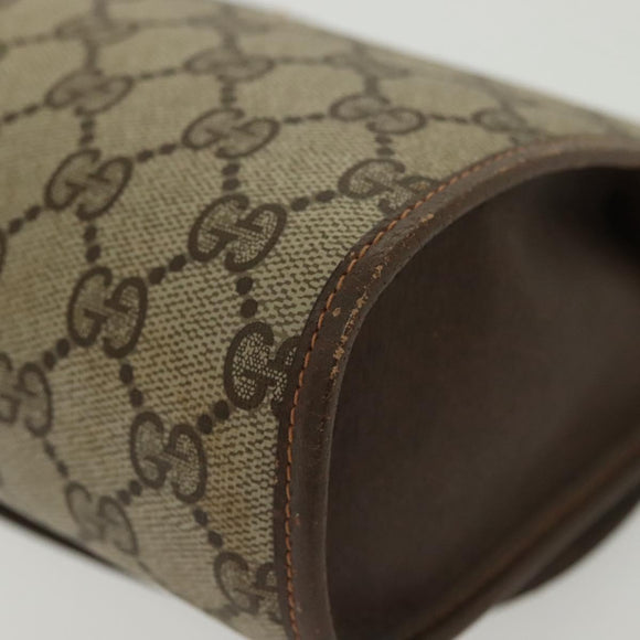 GUCCI GG Supreme Web Sherry Line Bag PVC Beige Gold 156 01 030 Auth BA4458