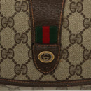 GUCCI GG Supreme Web Sherry Line Bag PVC Beige Gold 156 01 030 Auth BA4458-13