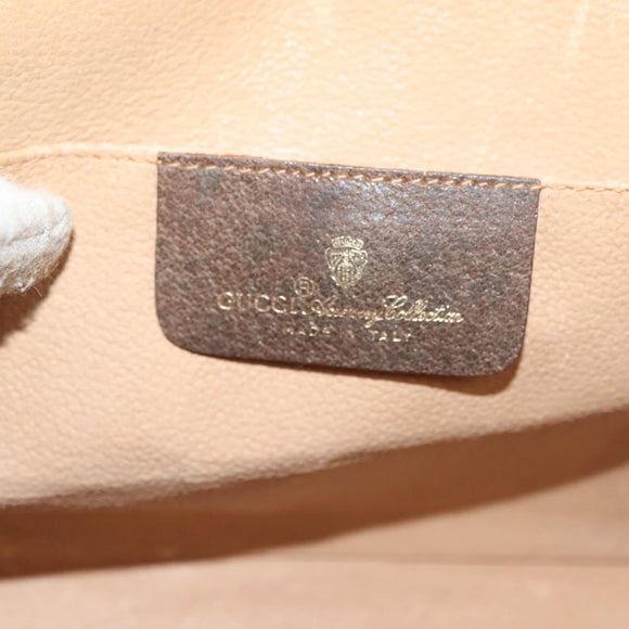 GUCCI GG Supreme Web Sherry Line Bag PVC Beige Gold 156 01 030 Auth BA4458