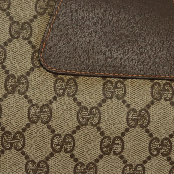 GUCCI GG Supreme Web Sherry Line Bag PVC Beige Gold 156 01 030 Auth BA4458