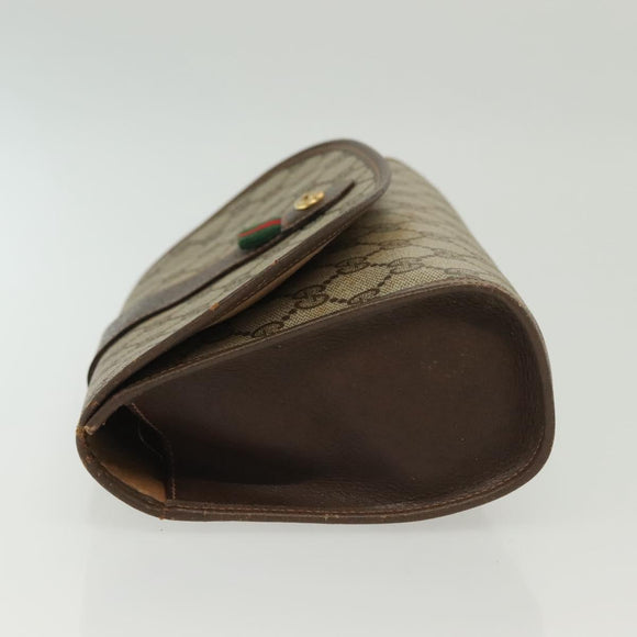 GUCCI GG Supreme Web Sherry Line Bag PVC Beige Gold 156 01 030 Auth BA4458