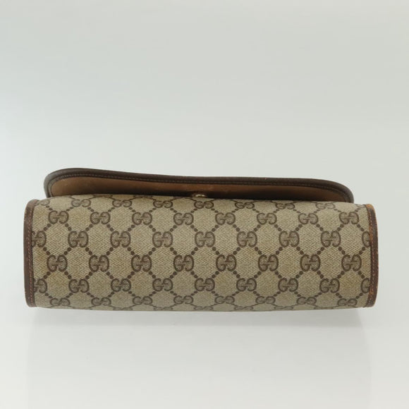 GUCCI GG Supreme Web Sherry Line Bag PVC Beige Gold 156 01 030 Auth BA4458