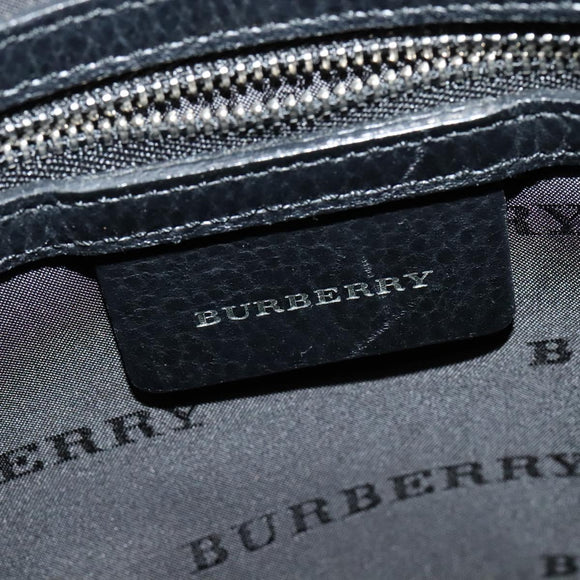 BURBERRY Nova Check Shoulder Bag Nylon Beige Silver Auth BA4461