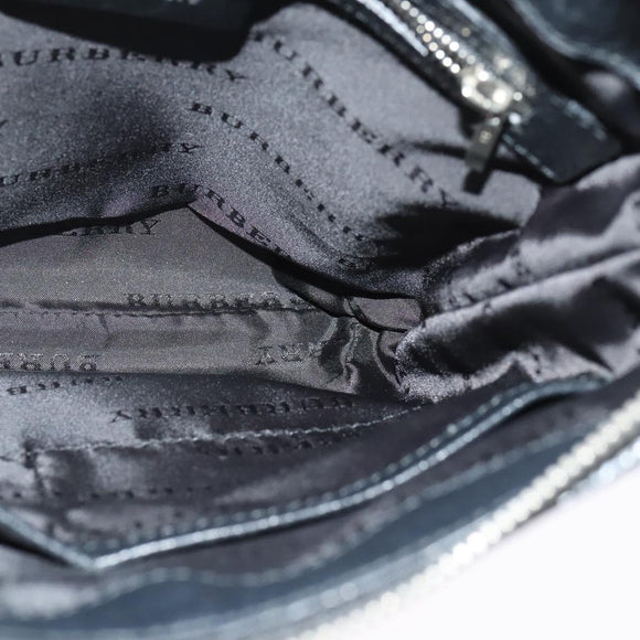 BURBERRY Nova Check Shoulder Bag Nylon Beige Silver Auth BA4461