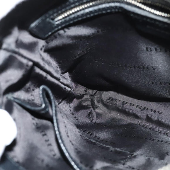 BURBERRY Nova Check Shoulder Bag Nylon Beige Silver Auth BA4461