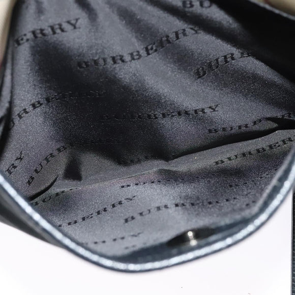 BURBERRY Nova Check Shoulder Bag Nylon Beige Silver Auth BA4461