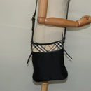 BURBERRY Nova Check Shoulder Bag Nylon Beige Silver Auth BA4461-20