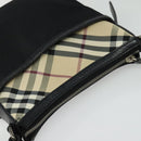 BURBERRY Nova Check Shoulder Bag Nylon Beige Silver Auth BA4461-6