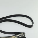 BURBERRY Nova Check Shoulder Bag Nylon Beige Silver Auth BA4461-8