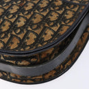 Christian Dior Trotter Canvas Shoulder Bag Navy Gold Auth BA4463-14