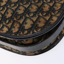 Christian Dior Trotter Canvas Shoulder Bag Navy Gold Auth BA4463-16