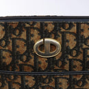 Christian Dior Trotter Canvas Shoulder Bag Navy Gold Auth BA4463-17