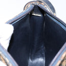 Christian Dior Trotter Canvas Shoulder Bag Navy Gold Auth BA4463-20