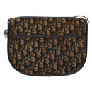 Christian Dior Trotter Canvas Shoulder Bag Navy Gold Auth BA4463-2