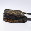 Christian Dior Trotter Canvas Shoulder Bag Navy Gold Auth BA4463-3