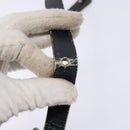 Christian Dior Trotter Canvas Shoulder Bag Navy Gold Auth BA4463-9