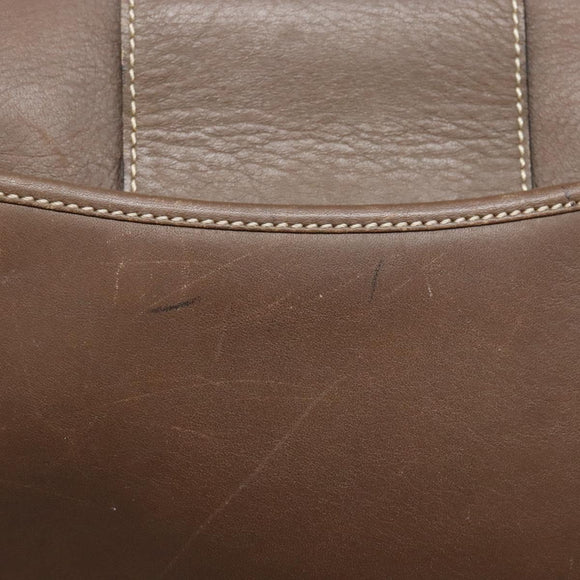 Christian Dior Shoulder Bag Leather Brown Gold Auth BA4469