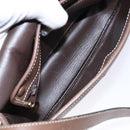 Christian Dior Shoulder Bag Leather Brown Gold Auth BA4469-12