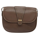 Christian Dior Shoulder Bag Leather Brown Gold Auth BA4469-13