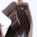 Christian Dior Shoulder Bag Leather Brown Gold Auth BA4469-20
