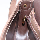 Christian Dior Shoulder Bag Leather Brown Gold Auth BA4469-21