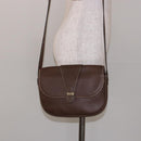 Christian Dior Shoulder Bag Leather Brown Gold Auth BA4469-23