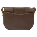 Christian Dior Shoulder Bag Leather Brown Gold Auth BA4469-2