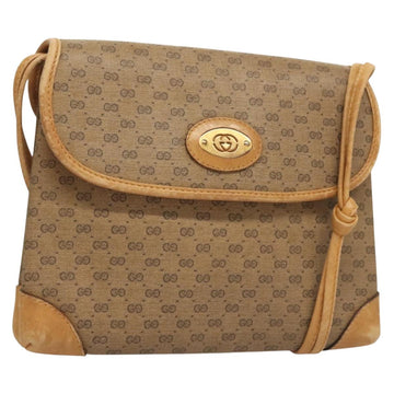 GUCCI Micro GG Supreme Shoulder Bag PVC Beige Gold 007 92 5548 Auth BA4470