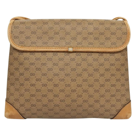 GUCCI Micro GG Supreme Shoulder Bag PVC Beige Gold 007 92 5548 Auth BA4470