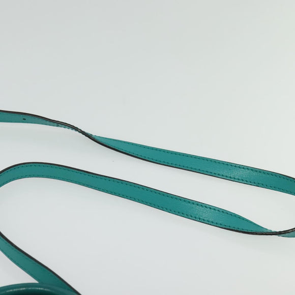 FENDI Petite To Jules Hand Bag Leather Silver Emerald Green Auth BA4473