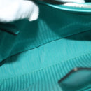 FENDI Petite To Jules Hand Bag Leather Silver Emerald Green Auth BA4473-22