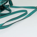 FENDI Petite To Jules Hand Bag Leather Silver Emerald Green Auth BA4473-8