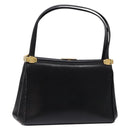 GUCCI Shoulder Bag Leather Vintage Black Gold Auth BA4474-1