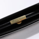 GUCCI Shoulder Bag Leather Vintage Black Gold Auth BA4474-9