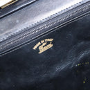 GUCCI Shoulder Bag Leather Vintage Black Gold Auth BA4474-18