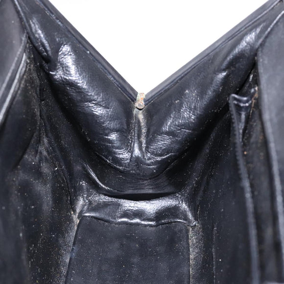 GUCCI Shoulder Bag Leather Vintage Black Gold Auth BA4474