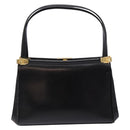 GUCCI Shoulder Bag Leather Vintage Black Gold Auth BA4474-13