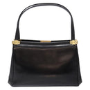 GUCCI Shoulder Bag Leather Vintage Black Gold Auth BA4474-2