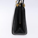 GUCCI Shoulder Bag Leather Vintage Black Gold Auth BA4474-3