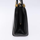GUCCI Shoulder Bag Leather Vintage Black Gold Auth BA4474-4