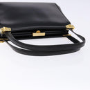 GUCCI Shoulder Bag Leather Vintage Black Gold Auth BA4474-7