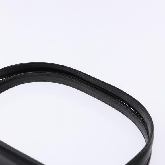 GUCCI Shoulder Bag Leather Vintage Black Gold Auth BA4474