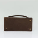 Salvatore Ferragamo Gancini Hand Bag Leather 2way Brown Gold Auth BA4475-5
